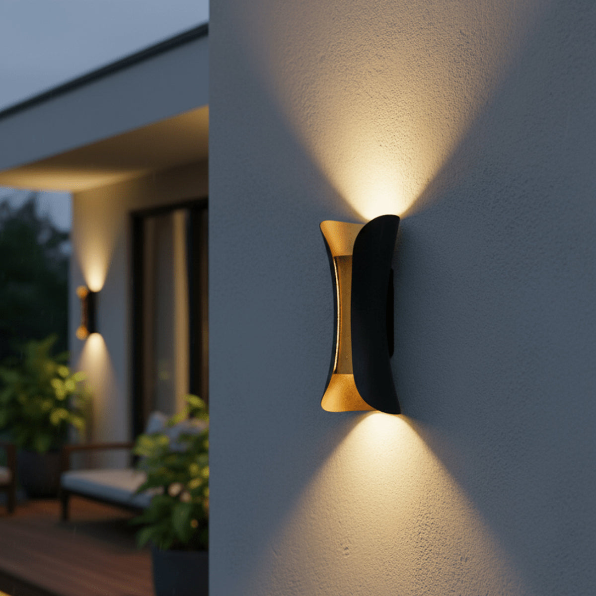 Curved Metal LED Wall Light With Dual Directional Output - Image 1