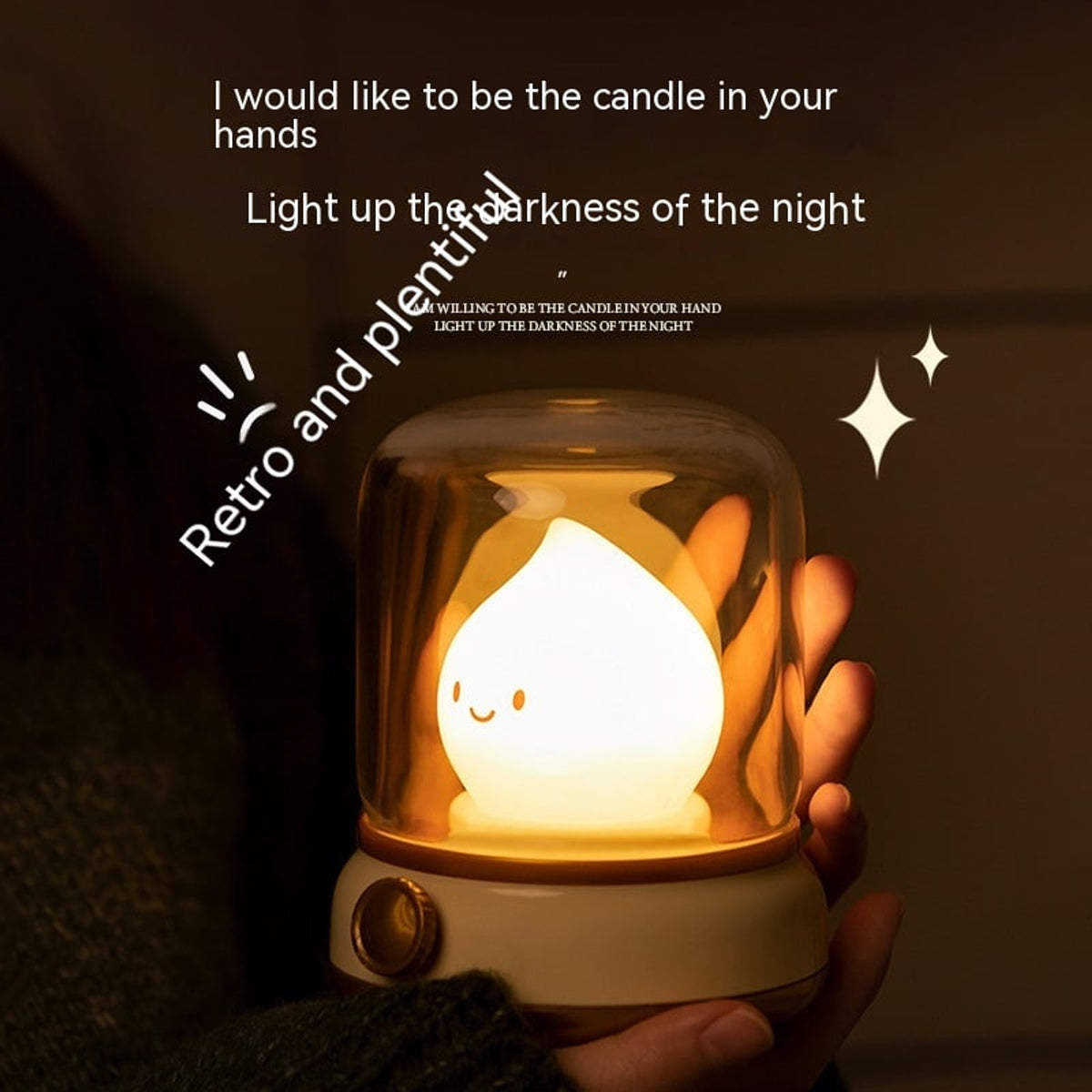 Cute Cartoon Rechargeable Night Lamp With Candlelight Mode - Image 1