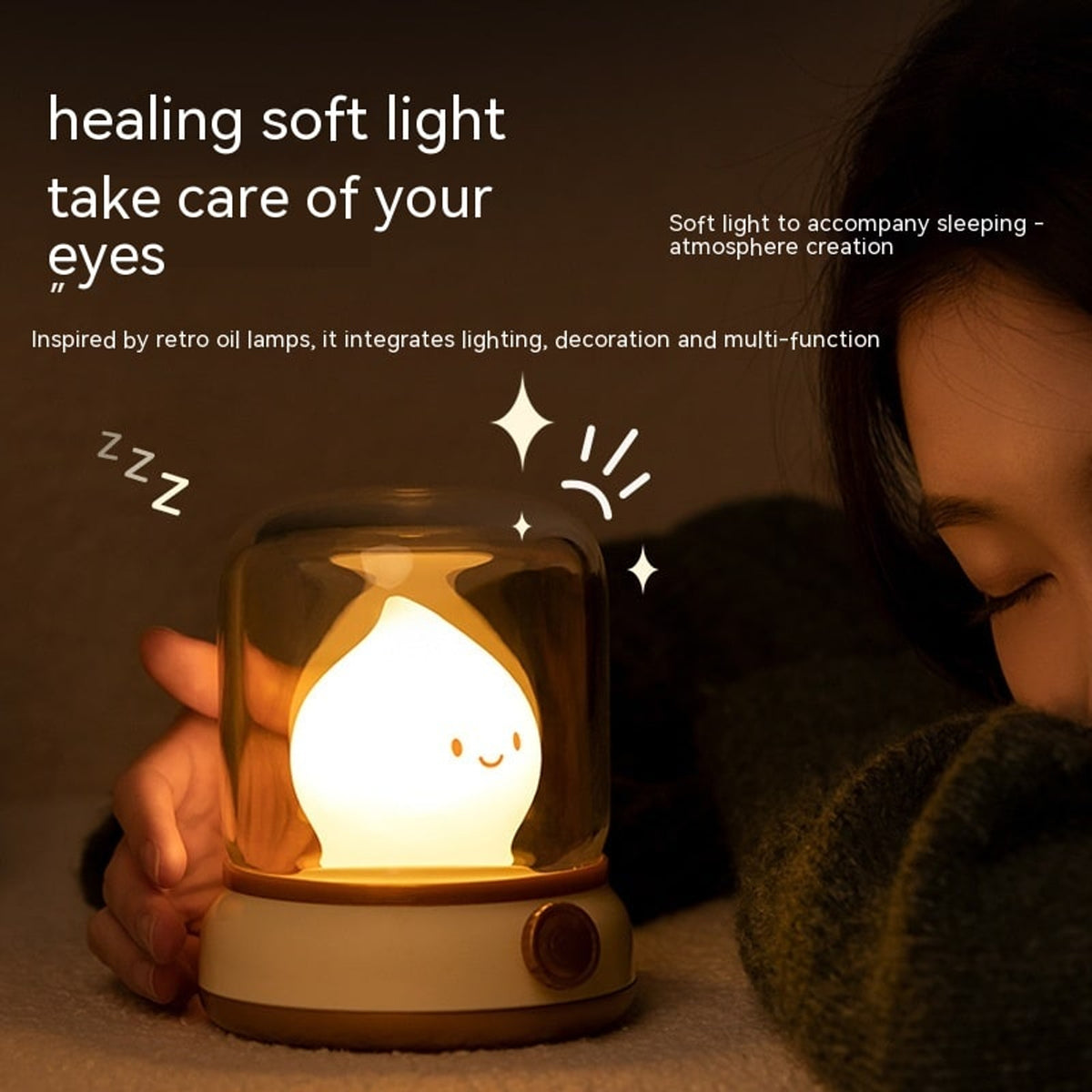 Cute Cartoon Rechargeable Night Lamp With Candlelight Mode - Image 3