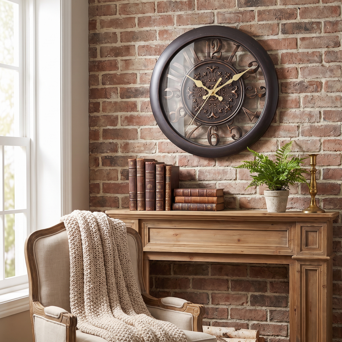 Decorative Wall Clock With Battery Powered Indoor Use - Image 2