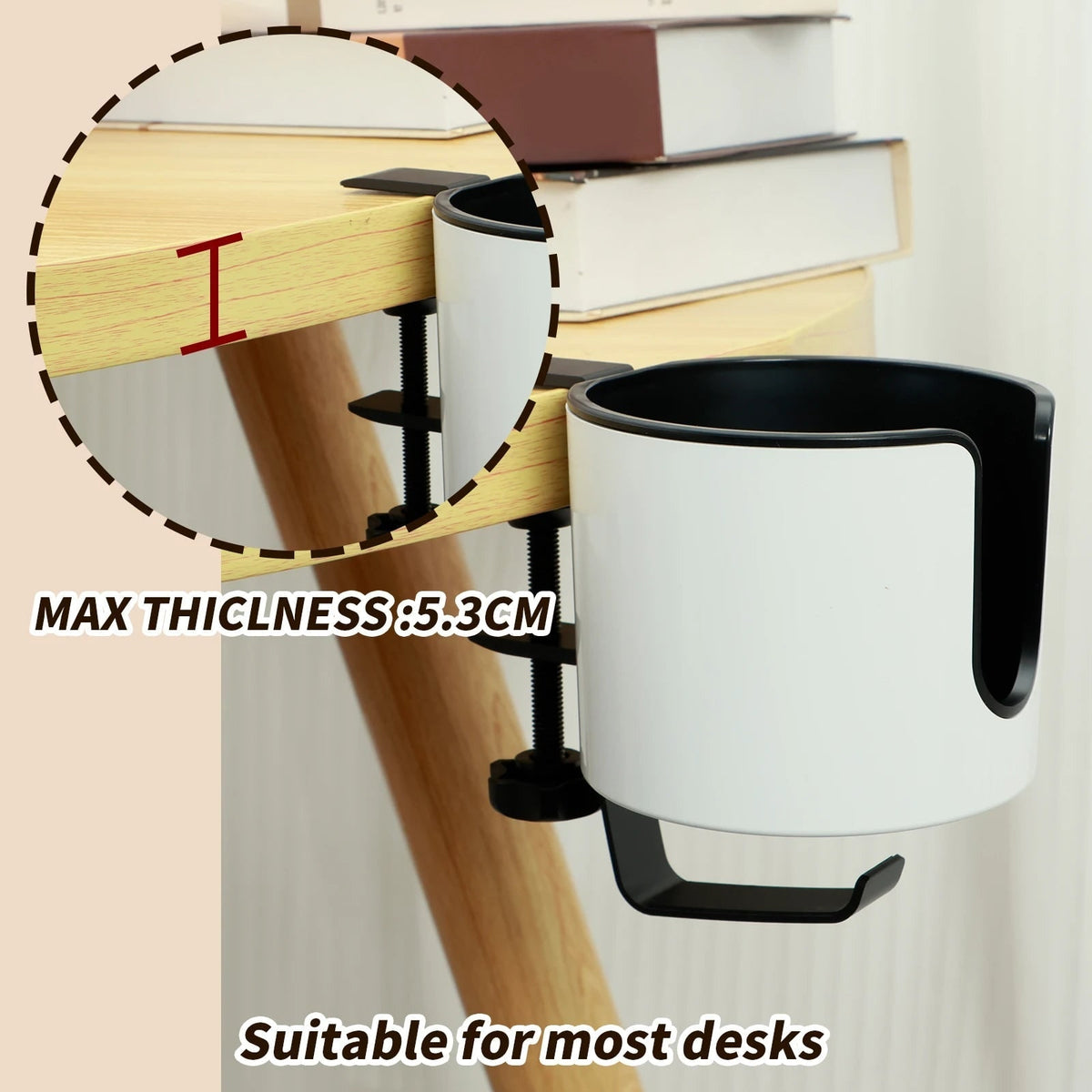 Deskora 2-in-1 Desk Cup Holder With Headphone Hook And Adjustable Clamp - Image 8