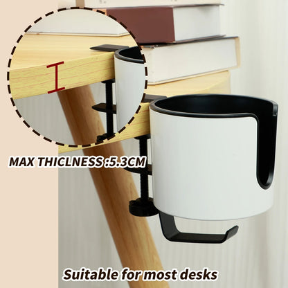 Deskora 2-in-1 Desk Cup Holder With Headphone Hook And Adjustable Clamp - Image 8