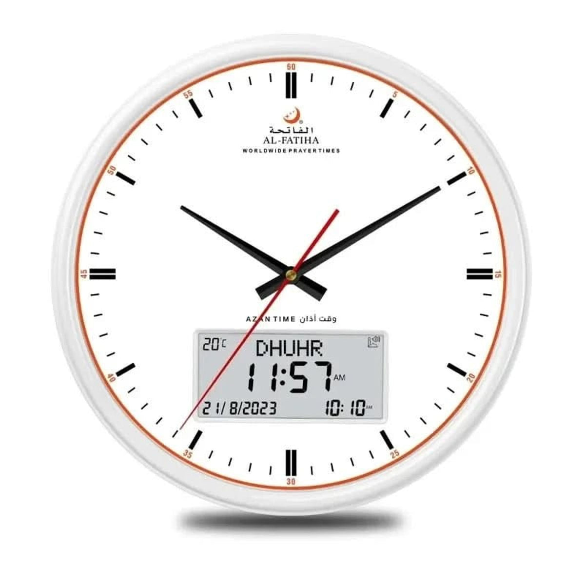 Digital Analog Prayer Time Clock With Dual Display - Image 2