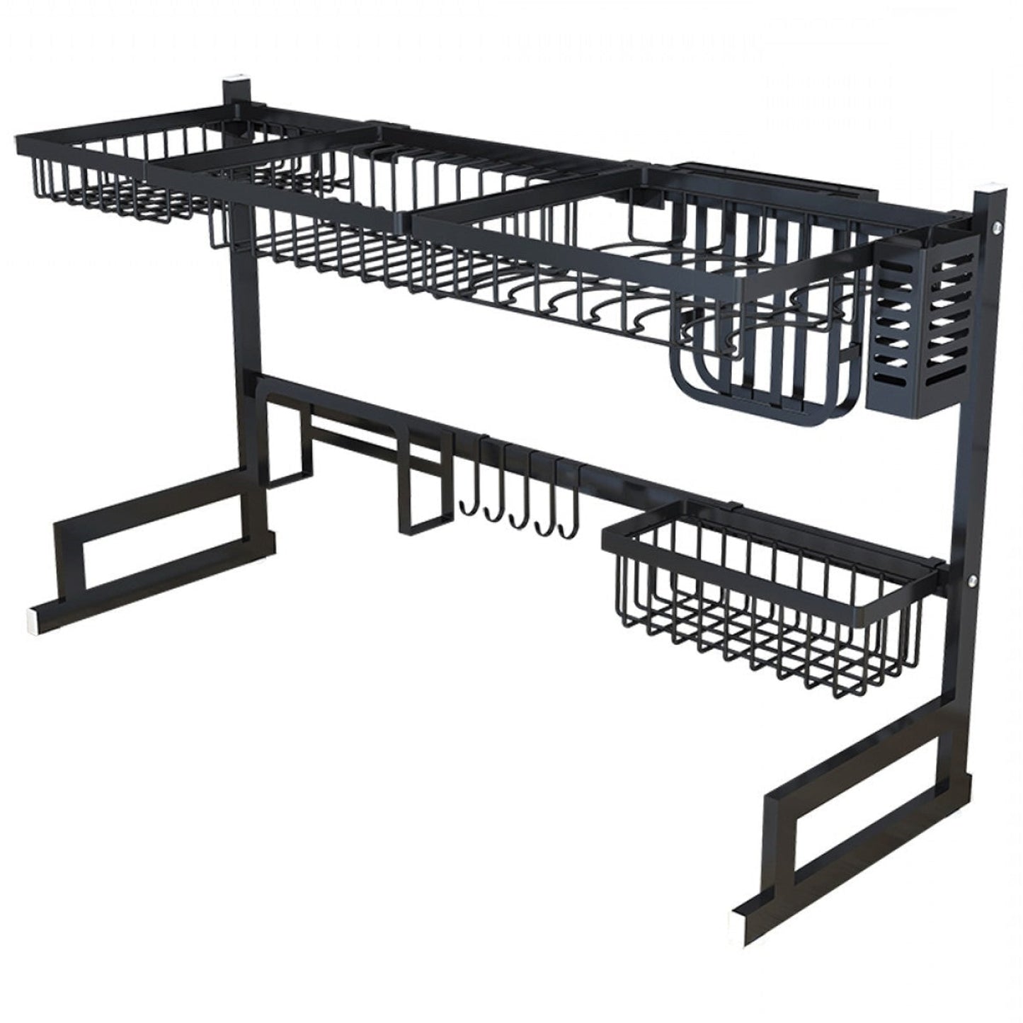 Dish Drying Rack Over Kitchen Sink With Multi-Tier Storage Holds Up To 80 Lbs Water Drips Directly Into Huge Room Saving Design - Image 4