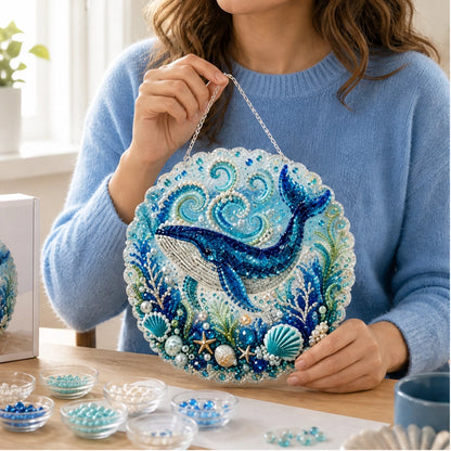 Diy Beaded Mosaic Ocean Pearl Art Kit Round Hanging Plate - Image 6