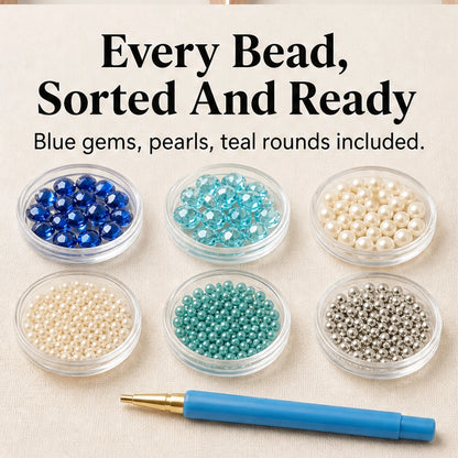 Diy Beaded Mosaic Ocean Pearl Art Kit Round Hanging Plate - Image 7
