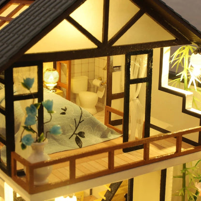 Diy Miniature House Kits Wooden Model Kit With Illuminated Interior - Image 4