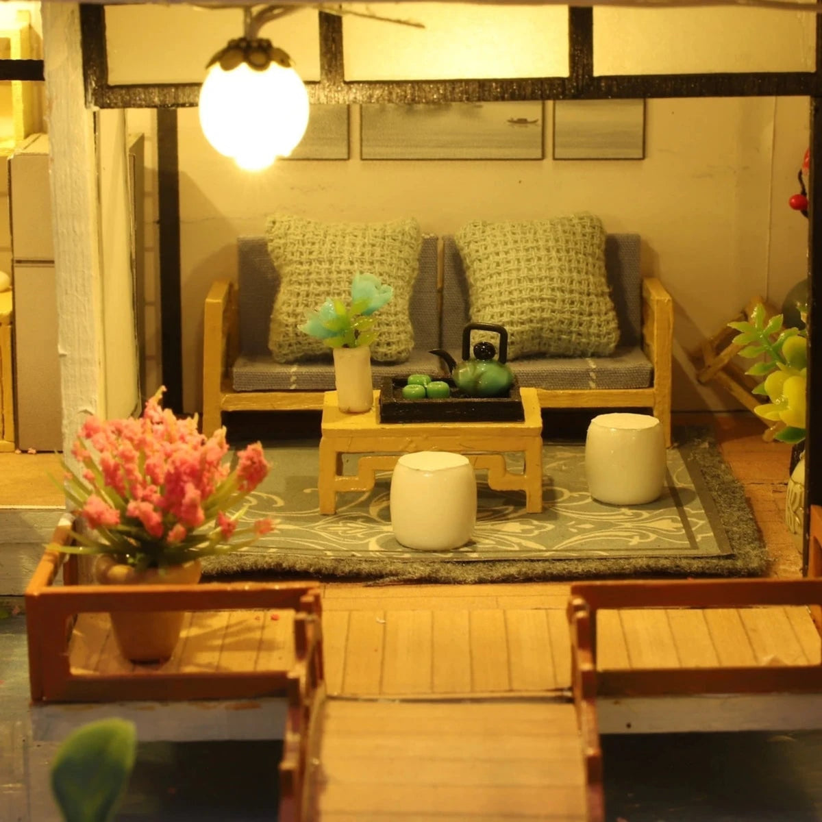 Diy Miniature House Kits Wooden Model Kit With Illuminated Interior - Image 5