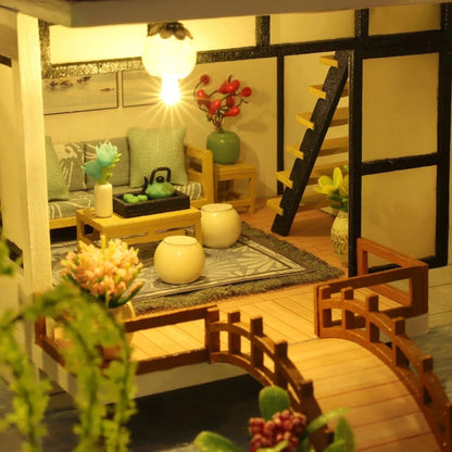Diy Miniature House Kits Wooden Model Kit With Illuminated Interior - Image 7