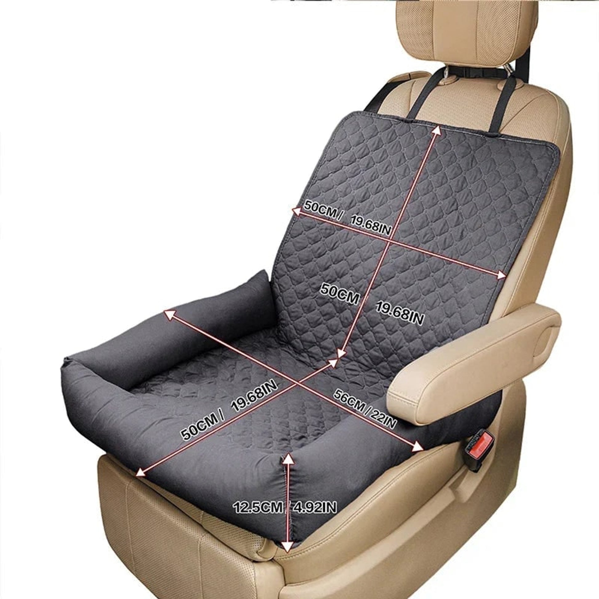 Dog Car Seat Cover Pet Protector Quilted Padded With Raised Sides For Backseat - Image 2