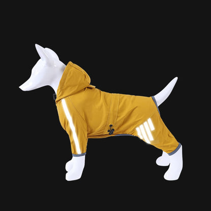 Dog Raincoat Full-Body Hooded Waterproof Rain Jacket With Reflective Strips - Image 1