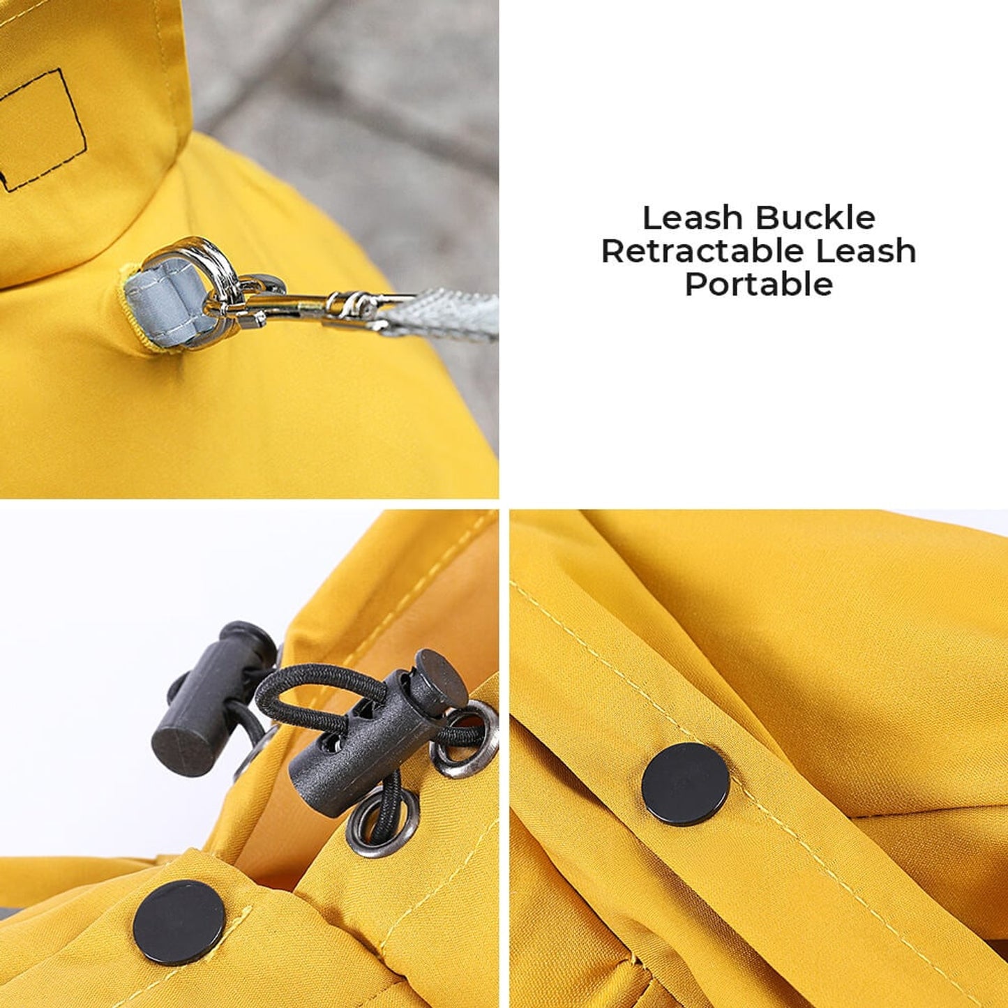 Dog Raincoat Full-Body Hooded Waterproof Rain Jacket With Reflective Strips - Image 5