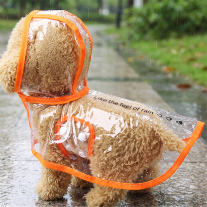 Dog Raincoat Waterproof Jacket With Transparent Hood And Snap Closure For Small Pets - Image 1