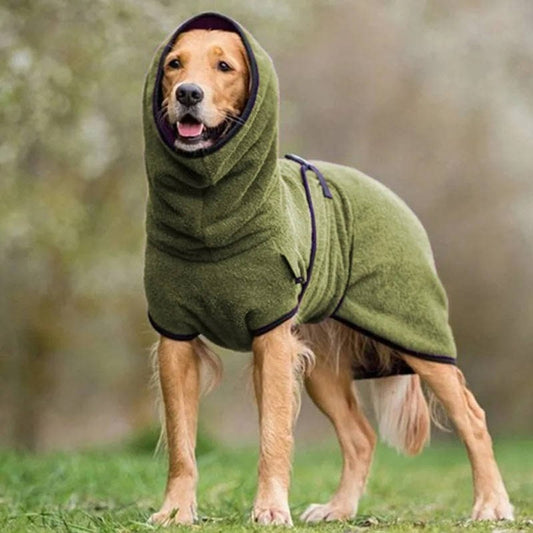 Dog Winter Coat Waterproof Drying Robe Towel Jacket For Large With Hood - Image 4
