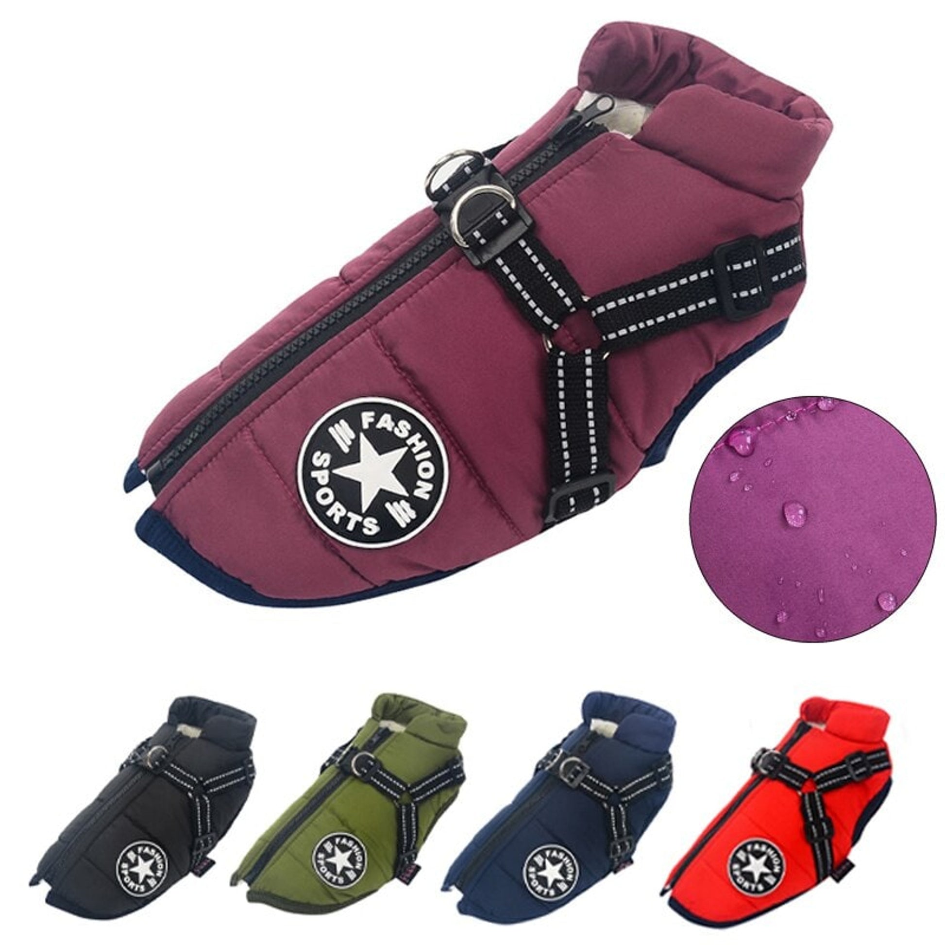 Dog Winter Coat With Harness Warm Waterproof Padded Vest Jacket For Pets - Image 5