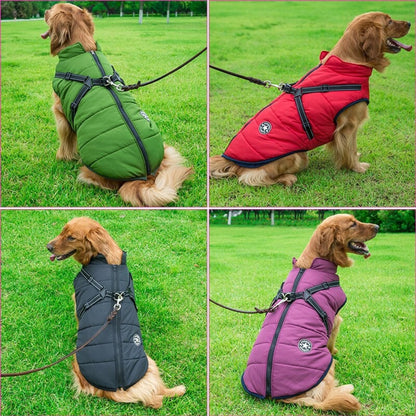 Dog Winter Coat With Harness Warm Waterproof Padded Vest Jacket For Pets - Image 3