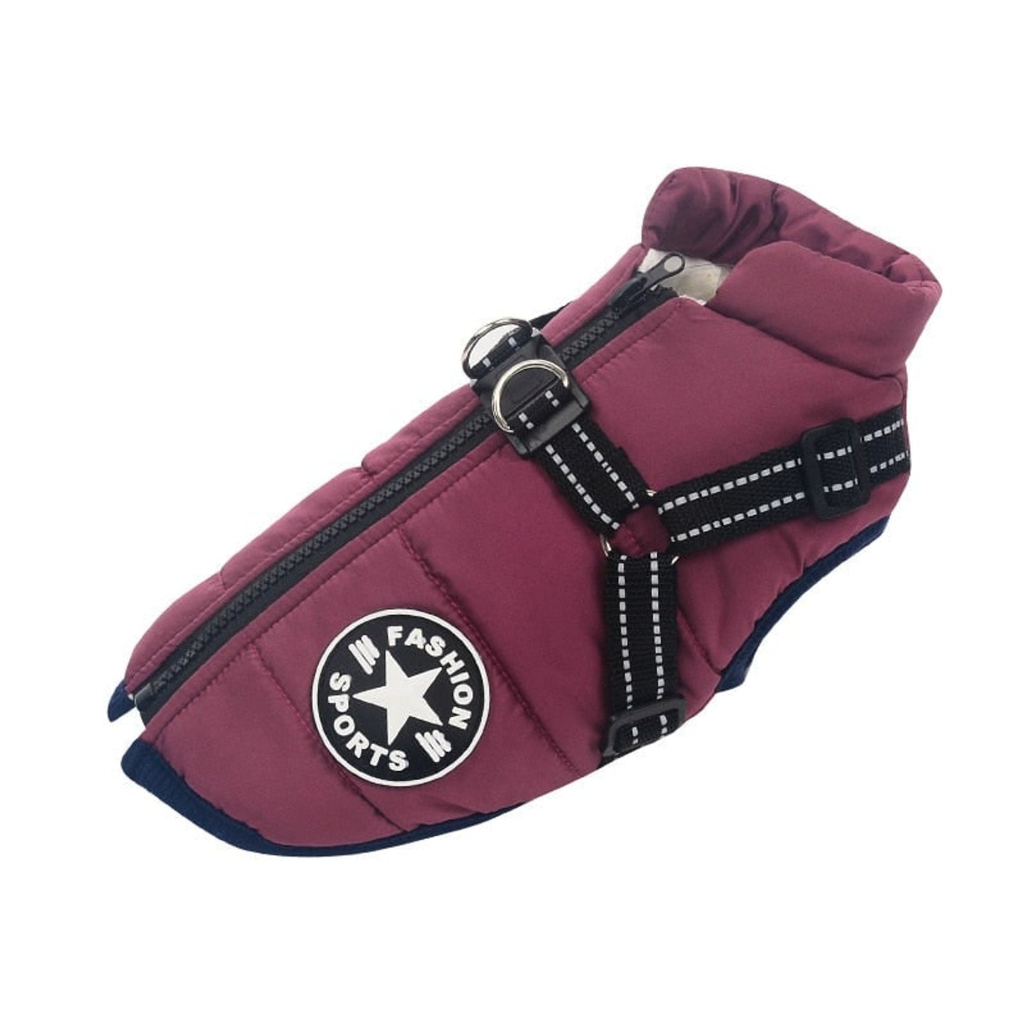 Dog Winter Coat With Harness Waterproof For Large Warm Padded Vest With Zipper - Image 10