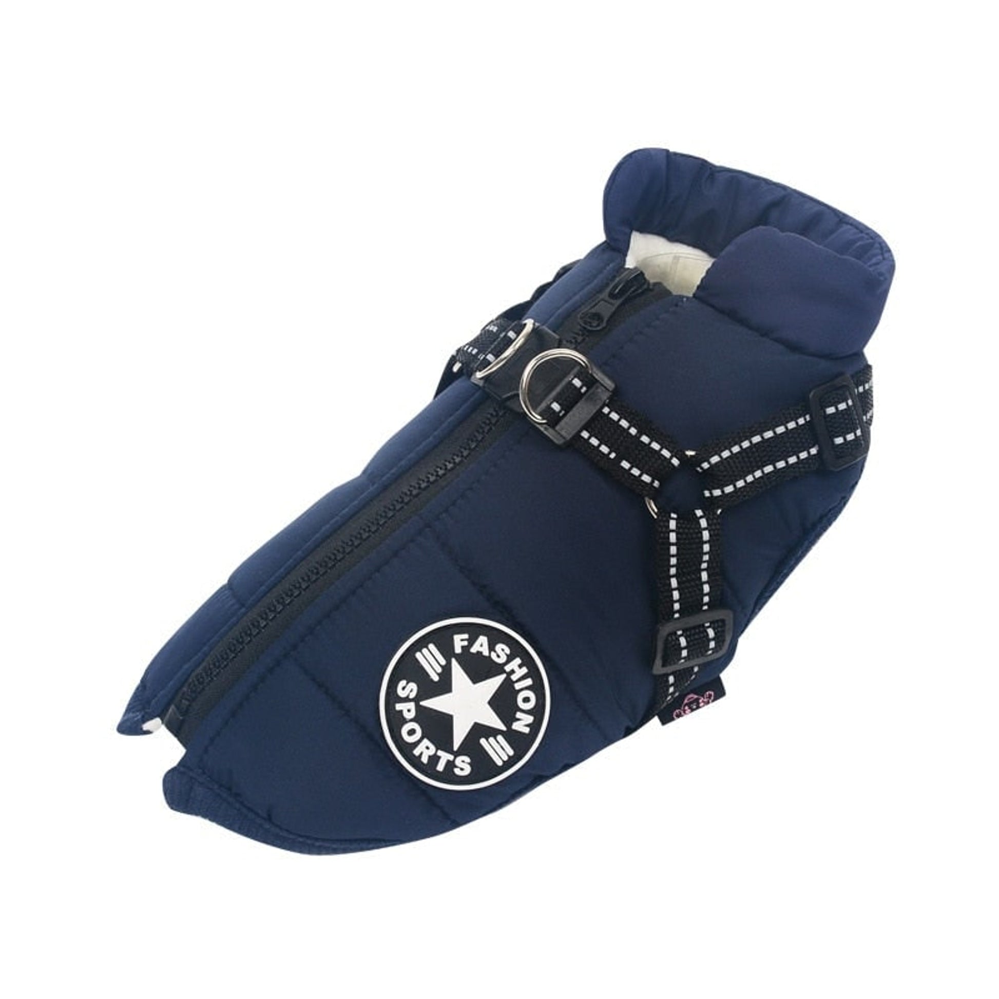 Dog Winter Coat With Harness Waterproof For Large Warm Padded Vest With Zipper - Image 11
