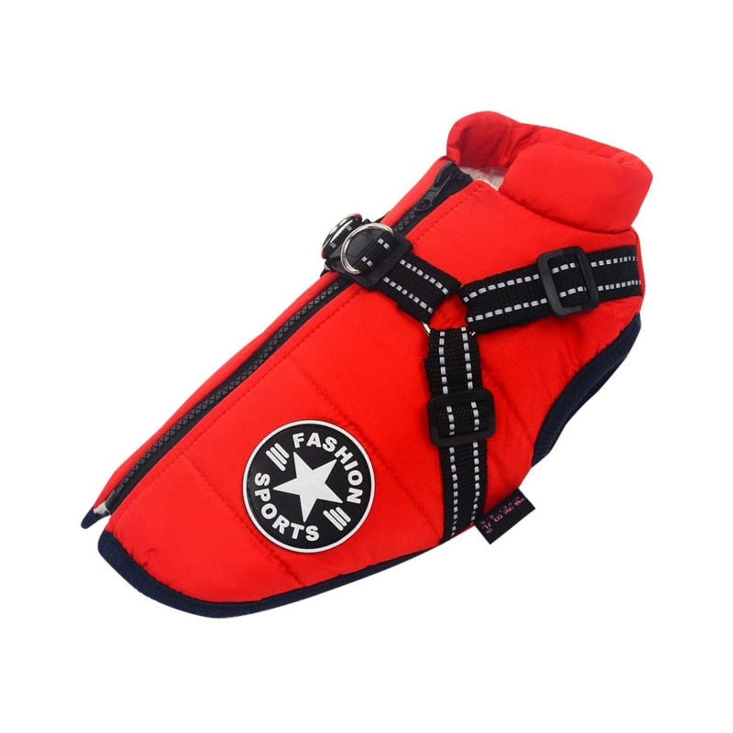 Dog Winter Coat With Harness Waterproof For Large Warm Padded Vest With Zipper - Image 9