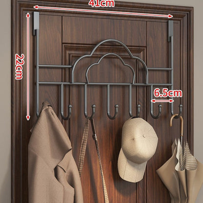 Door Mounted Coat Rack with Streamlined Cloud Shape and Hooks - Image 5