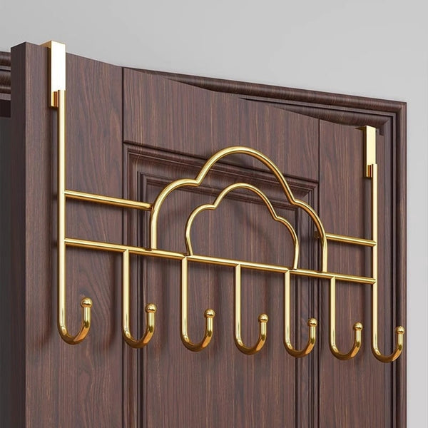 Door Mounted Coat Rack with Secure Over the Hook and Cloud-Shaped Design