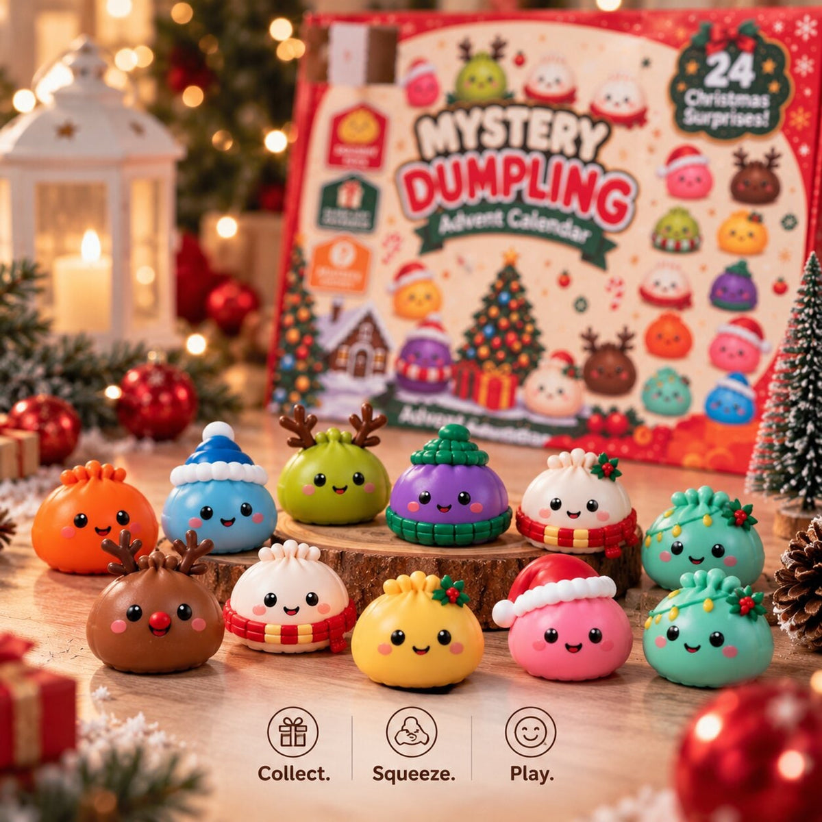Dumplings Christmas Advent Calendar With 24 Squishy Figures - Image 9