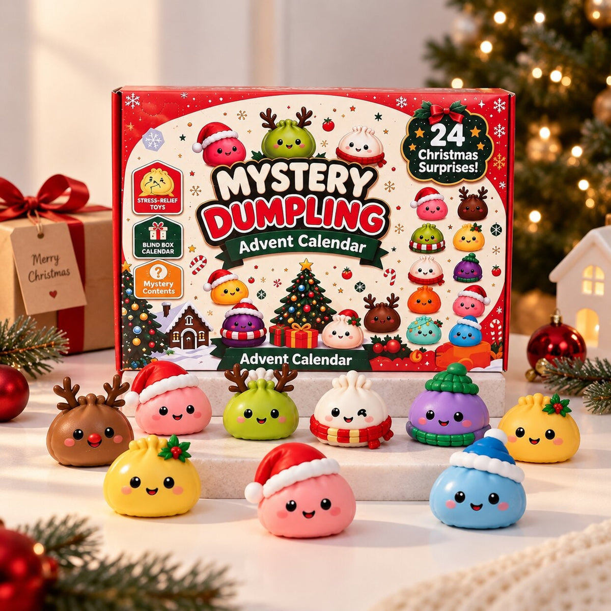 Dumplings Christmas Advent Calendar With 24 Squishy Figures - Image 6