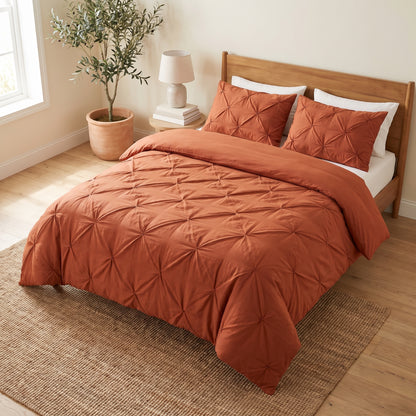 Duvet Cover Set Pinched Pleat Quilted Bedding - Image 11