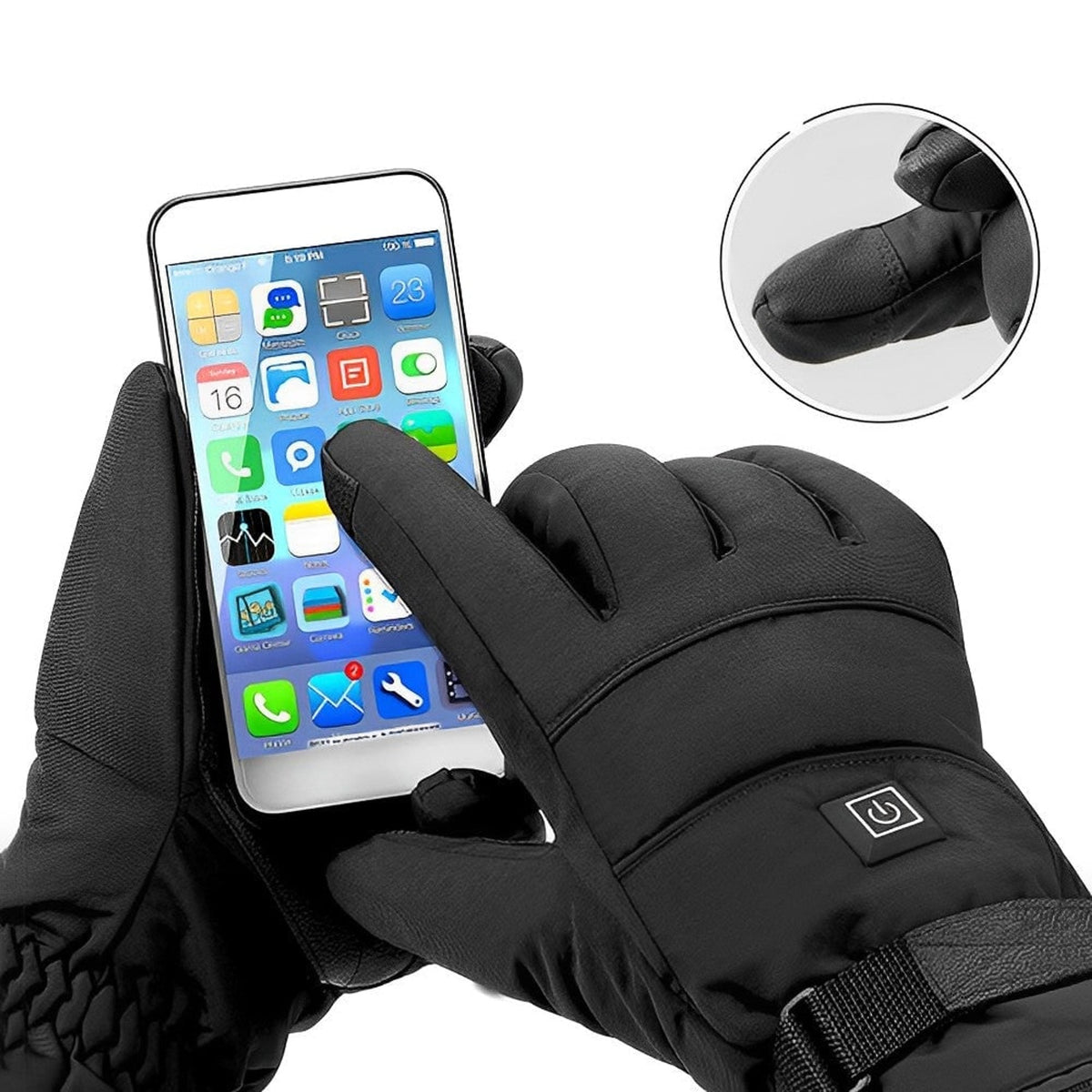 Electric Heated Gloves For Cold Hands Battery Operated With Touchscreen Fingertips And Waterproof Wrist Strap - Image 3
