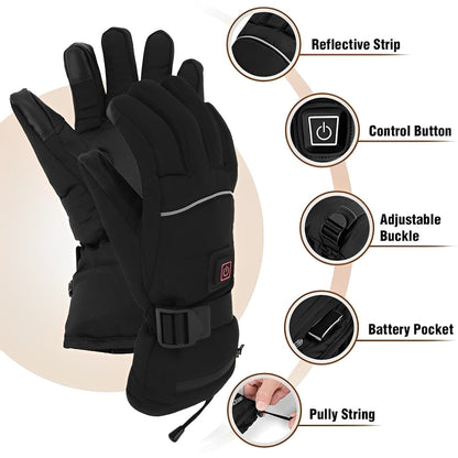 Electric Heated Gloves For Cold Hands Battery Operated With Touchscreen Fingertips And Waterproof Wrist Strap - Image 5