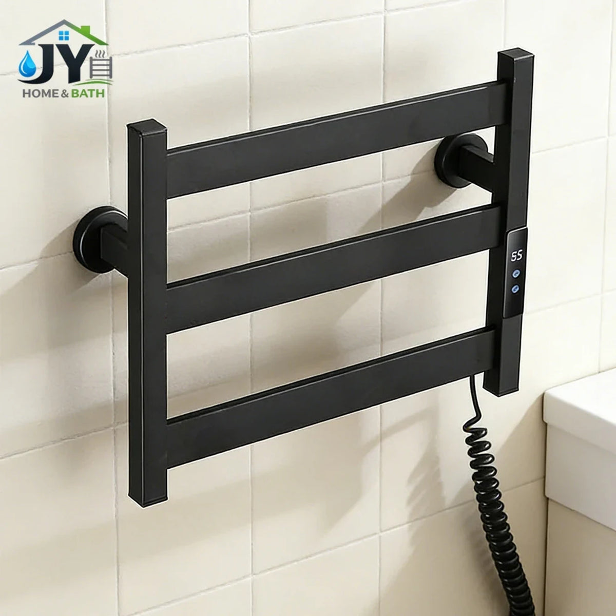 Electric Heated Towel Rack With 3 Bars Compact Warmer Multi-Level Temperature Control Space Saving Design - Image 1