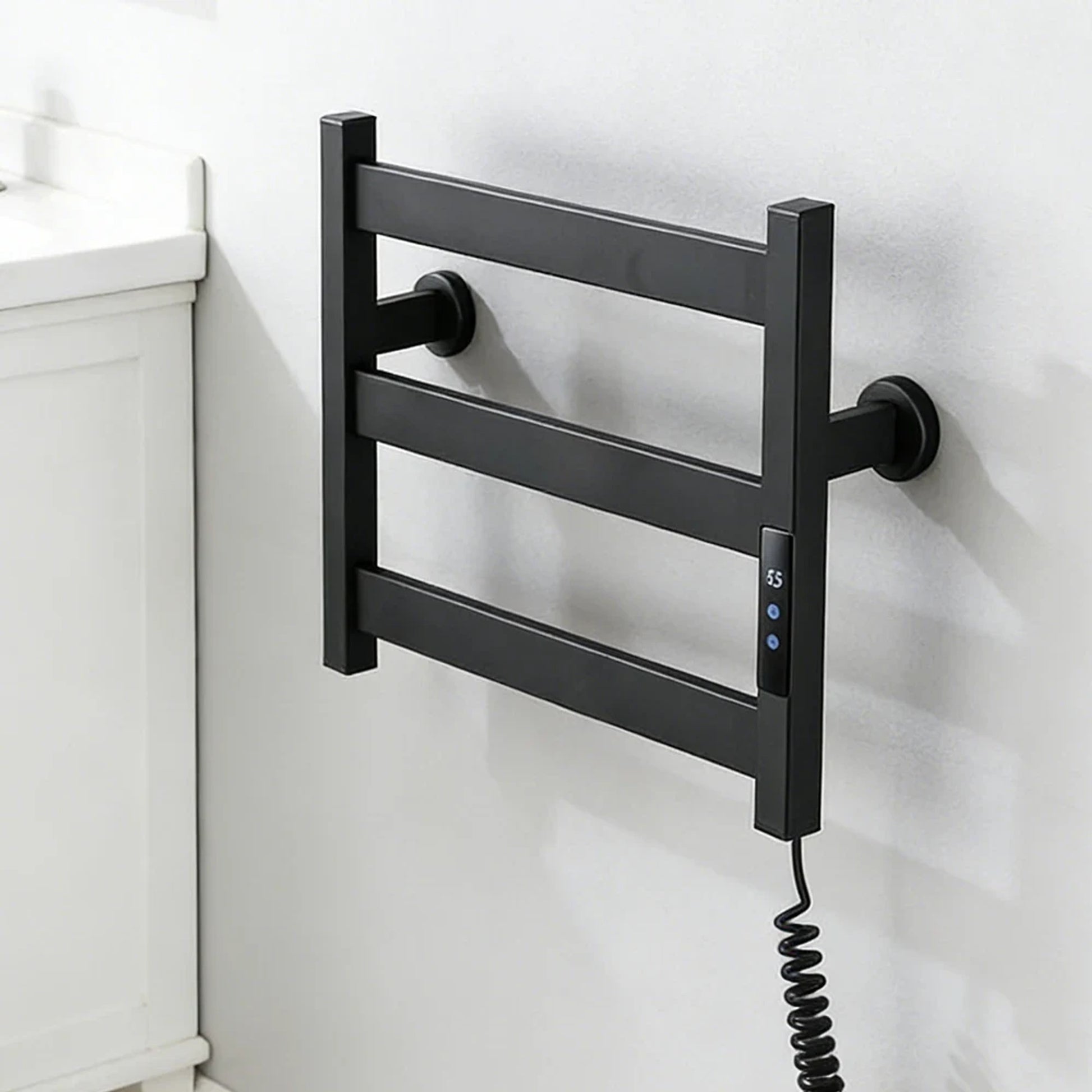 Electric Heated Towel Rack With 3 Bars Compact Warmer Multi-Level Temperature Control Space Saving Design - Image 4