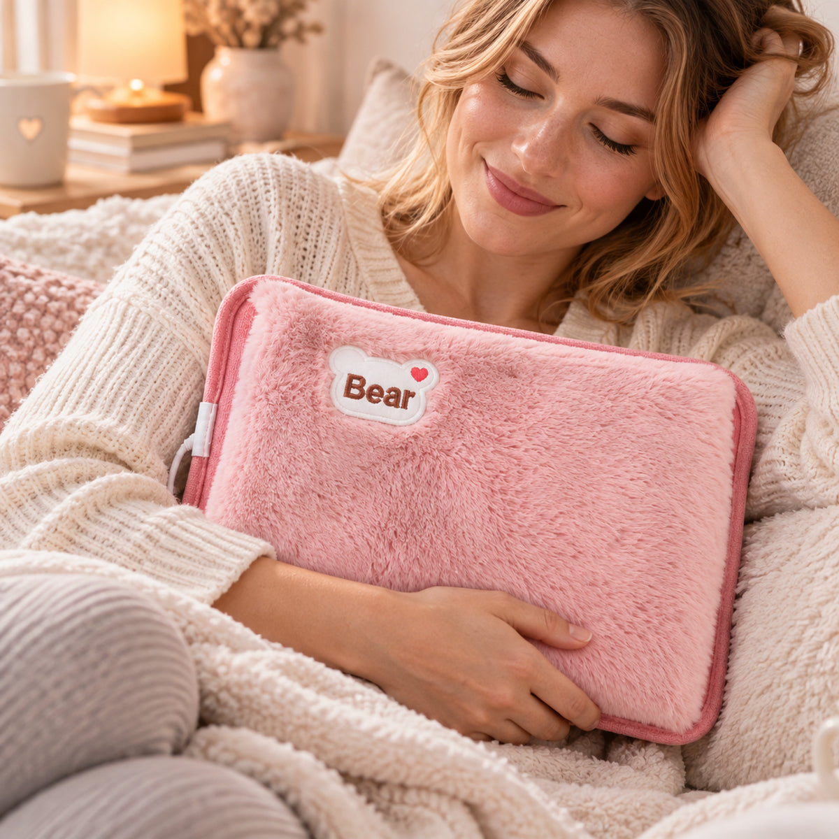 Electric Heating Pad With Plush Rabbit Fur Cover For Cosy Winter Warmth - Image 2