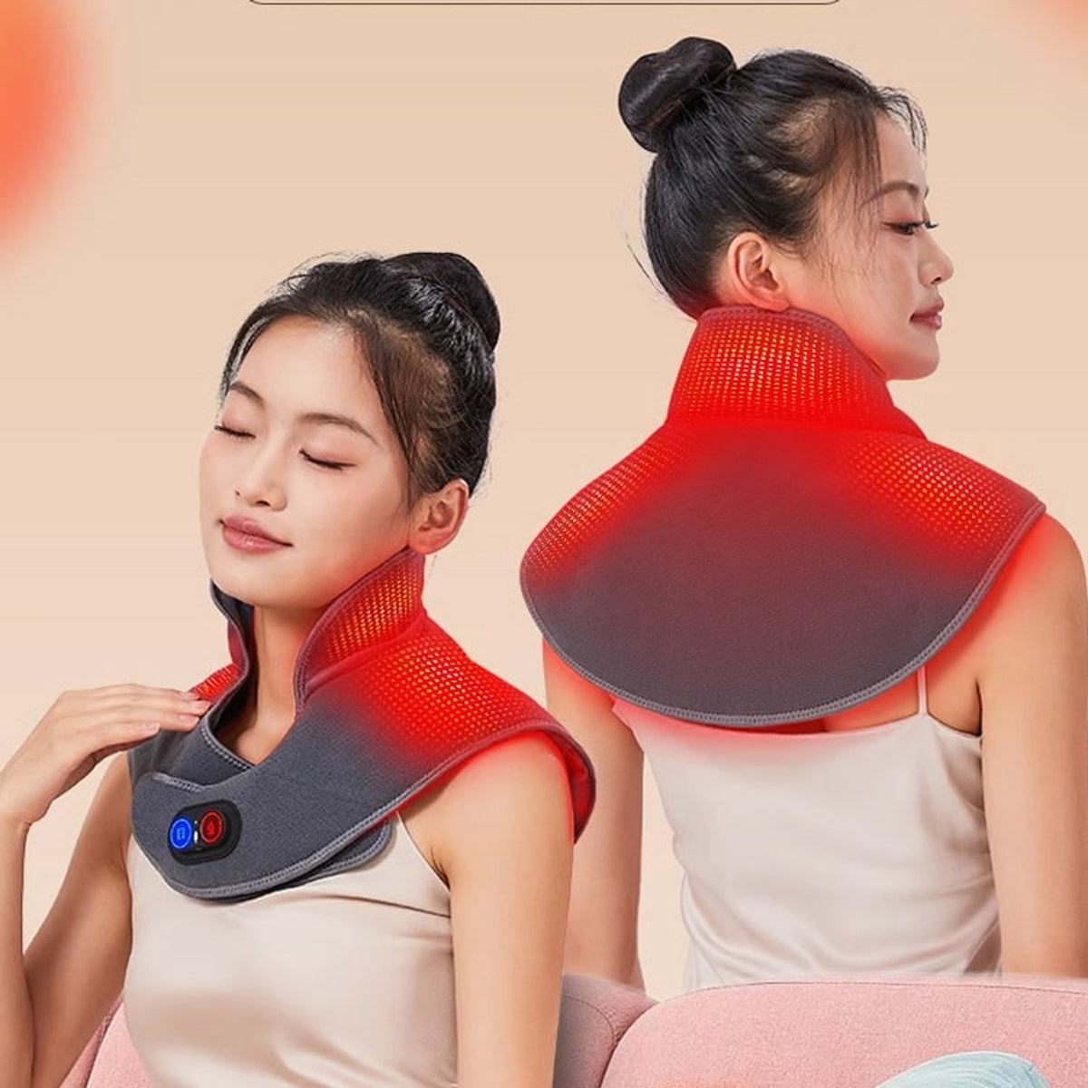 Electric Neck And Shoulder Heating Pad With Usb-Powered Vibration Massage - Image 8