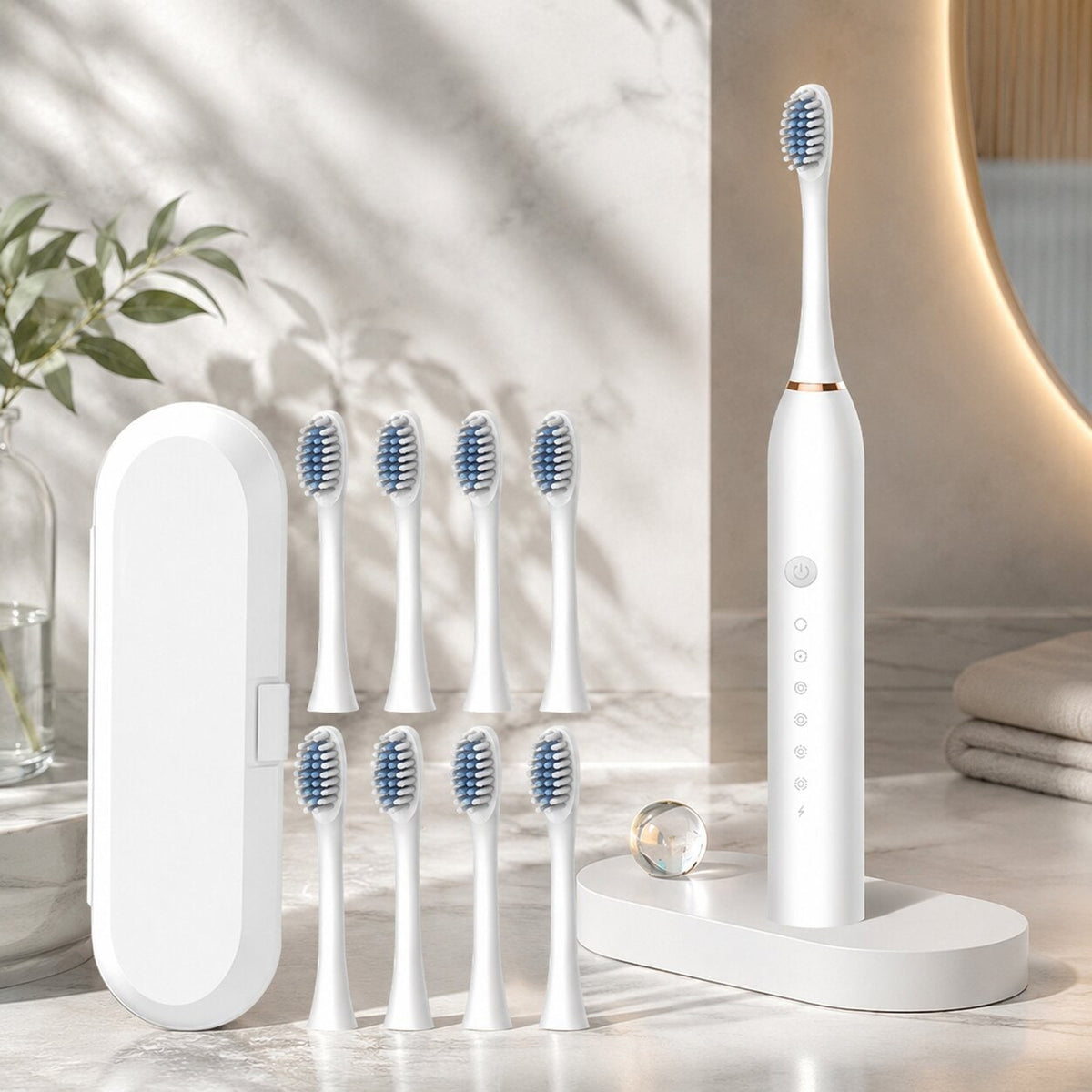 Electric Sonic Toothbrush With 8 Brush Heads Quiet Design USB Charging & Multiple Modes - Image 6