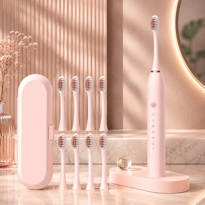 Electric Sonic Toothbrush With 8 Brush Heads Quiet Design USB Charging & Multiple Modes - Image 7