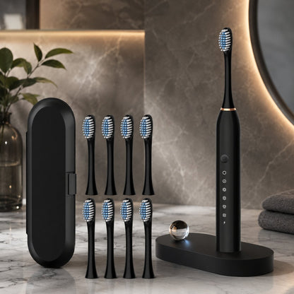 Electric Sonic Toothbrush With 8 Brush Heads Quiet Design USB Charging & Multiple Modes - Image 2