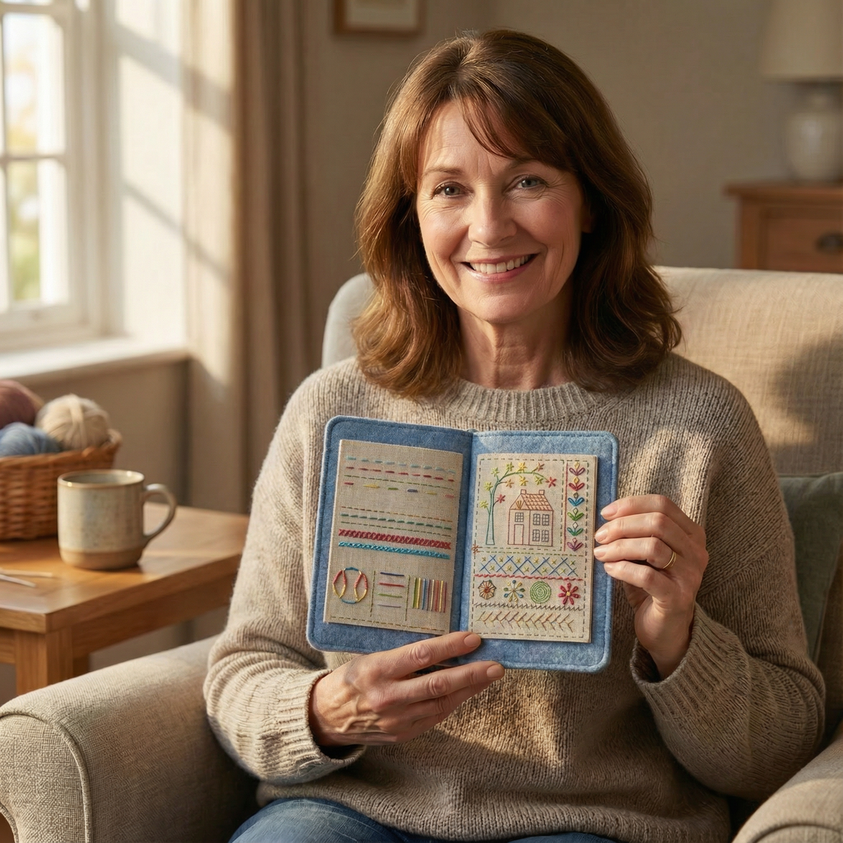 Embroidery Book Set With 106 Stitches And Removable Linen Pages For Practice - Image 2