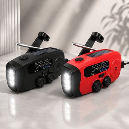 Emergency Radio With Solar Panel Crank Flashlight And USB Charging - Image 1