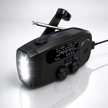 Emergency Radio With Solar Panel Crank Flashlight And USB Charging - Image 3