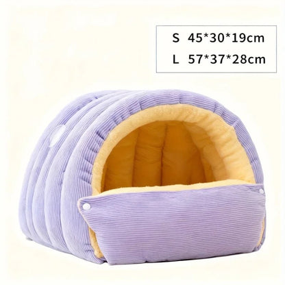 Enclosed Cat Bed With Arctic Fleece Lining For Warmth And Security - Image 5