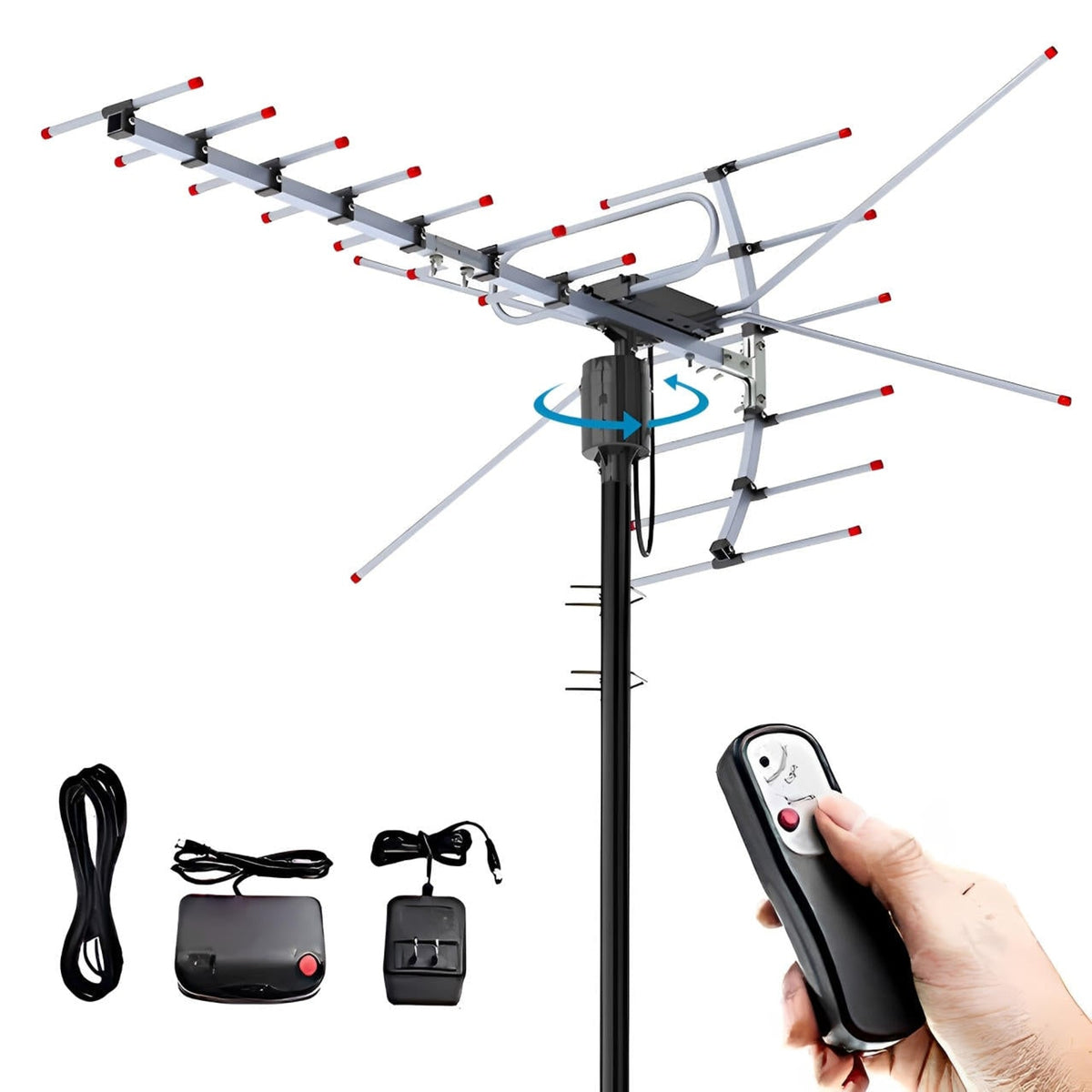 Extra Range 2025 Digital Outdoor HD TV Antenna With Full 360° Directional Motor - Image 1