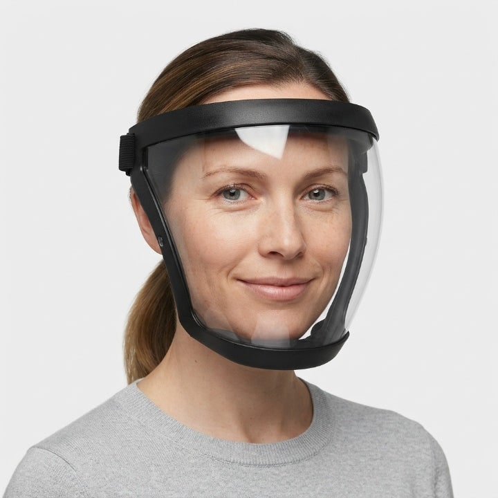 Face Shield With Replaceable Filters Transparent Full Face Visor With 10 Interchangeable Filters - Image 1