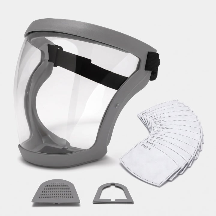 Face Shield With Replaceable Filters Transparent Full Face Visor With 10 Interchangeable Filters - Image 6
