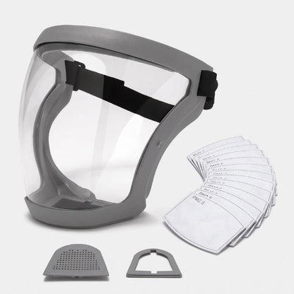 Face Shield With Replaceable Filters Transparent Full Face Visor With 10 Interchangeable Filters - Image 6