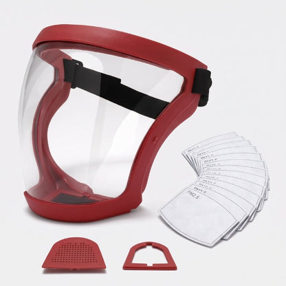Face Shield With Replaceable Filters Transparent Full Face Visor With 10 Interchangeable Filters - Image 7