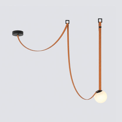 Faux Leather Multi-Bulb Globe Pendant Light - Image 5