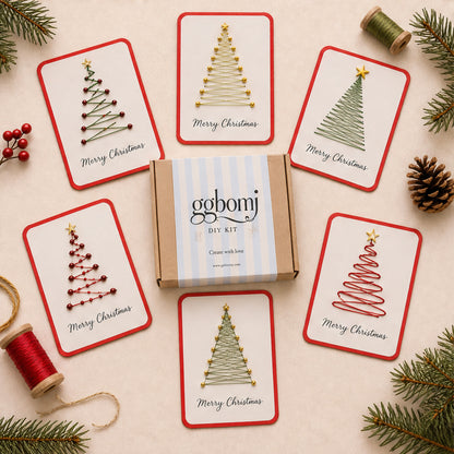 Fernstitch Christmas Embroidery Card Kit Beginner-Friendly 6-Design Diy Set - Image 6