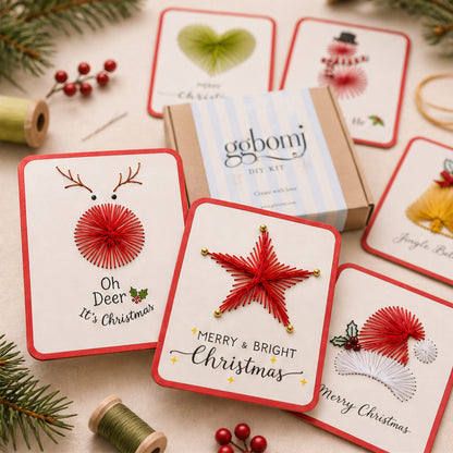 Fernstitch Christmas Embroidery Card Kit Beginner-Friendly 6-Design Diy Set - Image 5