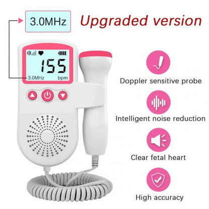 Fetal Doppler Monitor For Home Use With Handheld Probe And Built-In Speaker For Clear Sound - Image 7